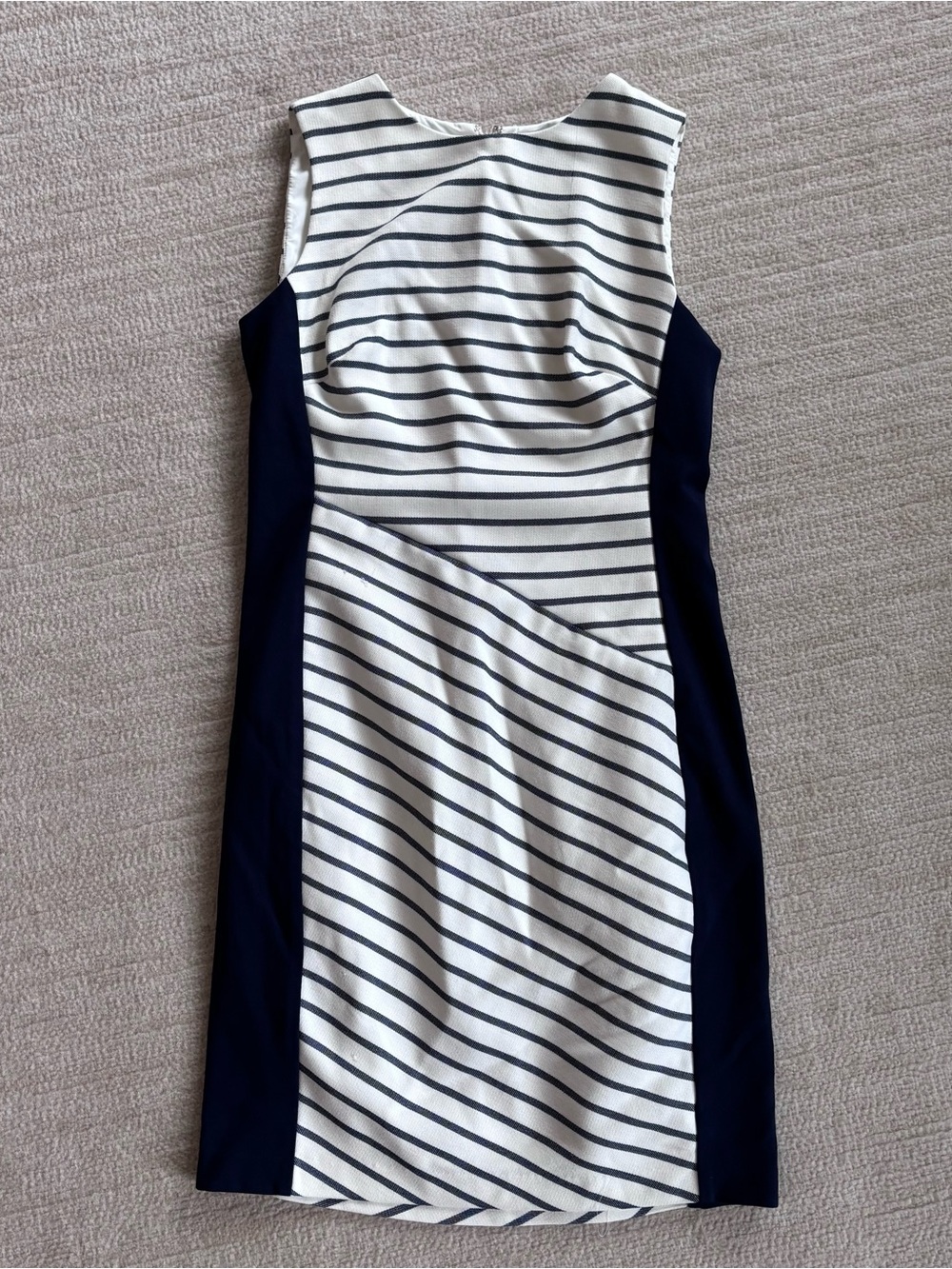 Ralph Lauren Navy and White Striped Sleeveless Sheath Dress Size 12